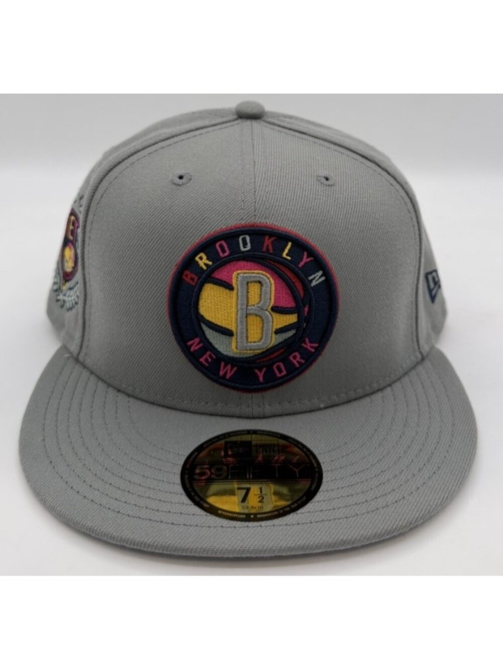 Brooklyn Nets Color Pack New Era 59FIFTY NBA Fitted Hat Cap Gray Size 7 ½